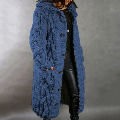 15 Colors, Oversized S-5XL Women Loose Knitted Sweaters, Thick Long Sleeve, Pocket, Buttons