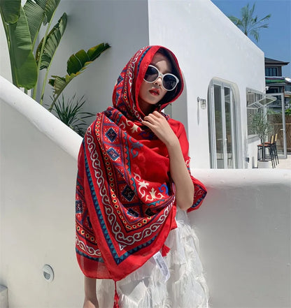 90x180cm 9 Styles Print Bohemian Sarong Wrap Long Scarf
