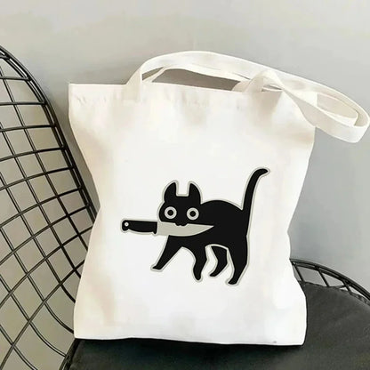 Life Is Better with Cats Canvas Tote Bag, Handbag. USE THIS AS THE GIFT OR TO HOLD THE GIFT---WHY USE PAPER?