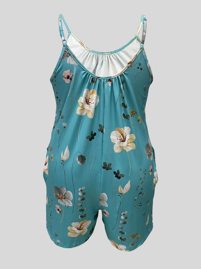 Sizes to 6XL!!! Jumpsuit, Casual with Pockets, Spaghetti Straps, Sleeveless