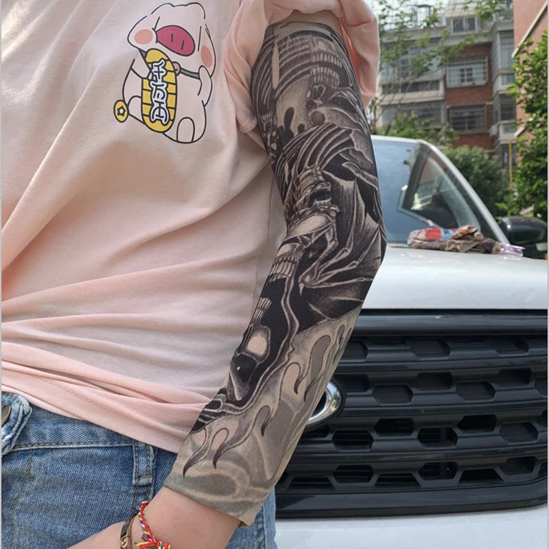 6 PCS Tattoo Sleeve for Men or Women Anti-Sunburn Sleeve Elastic Outdoor