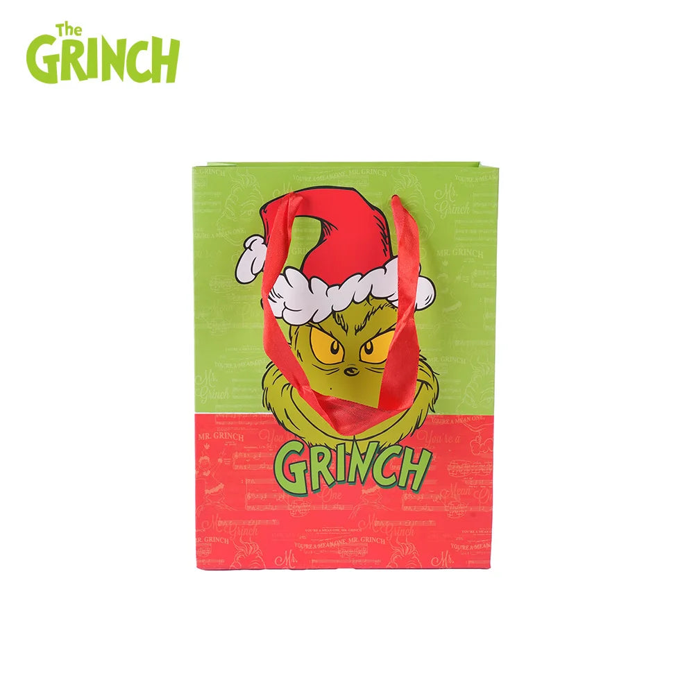 Grinch Christmas Gift Bags, Paper and Transparent, with Handles