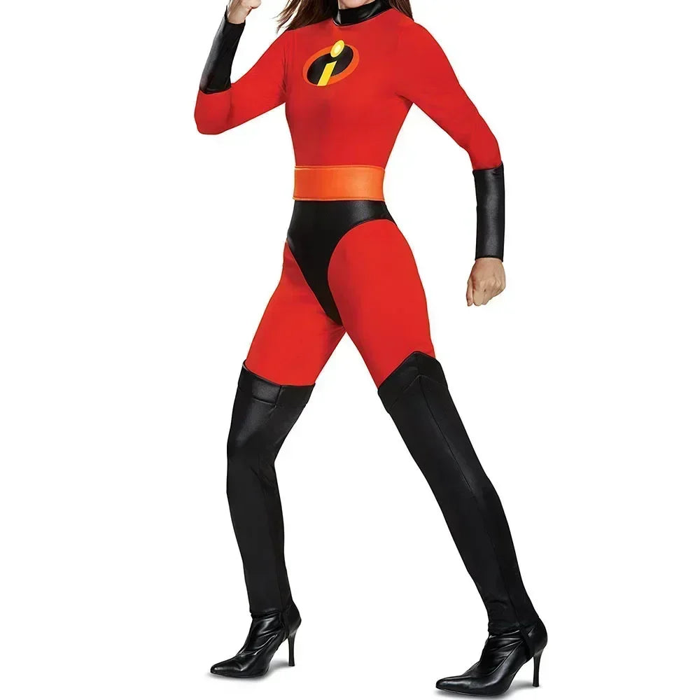Halloween Incredible Cosplay Costumes Anime, Red Jumpsuit, Mask, Full Set Halloween Costumes.