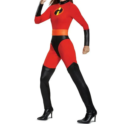 Halloween Incredible Cosplay Costumes Anime, Red Jumpsuit, Mask, Full Set Halloween Costumes.