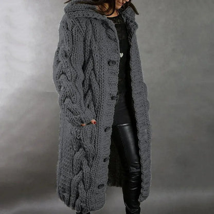 Cable Knit Turn Down Collar Cardigan in 9 Colors