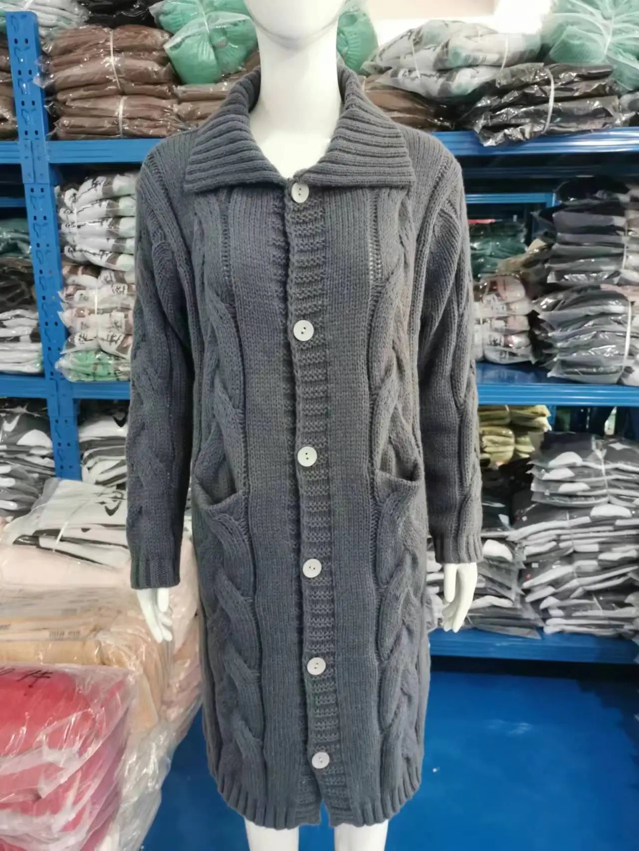 15 Colors, Oversized S-5XL Women Loose Knitted Sweaters, Thick Long Sleeve, Pocket, Buttons