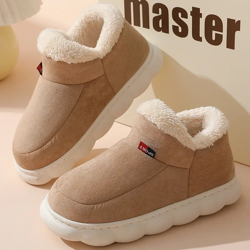 Casual House Shoes For  Indoors or Outdoors, Warm Cotton Plush Padded Slippers