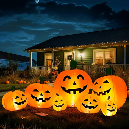 Halloween Inflatable Archway Built-in LED Light Pumpkin Prop Outdoor Decoration