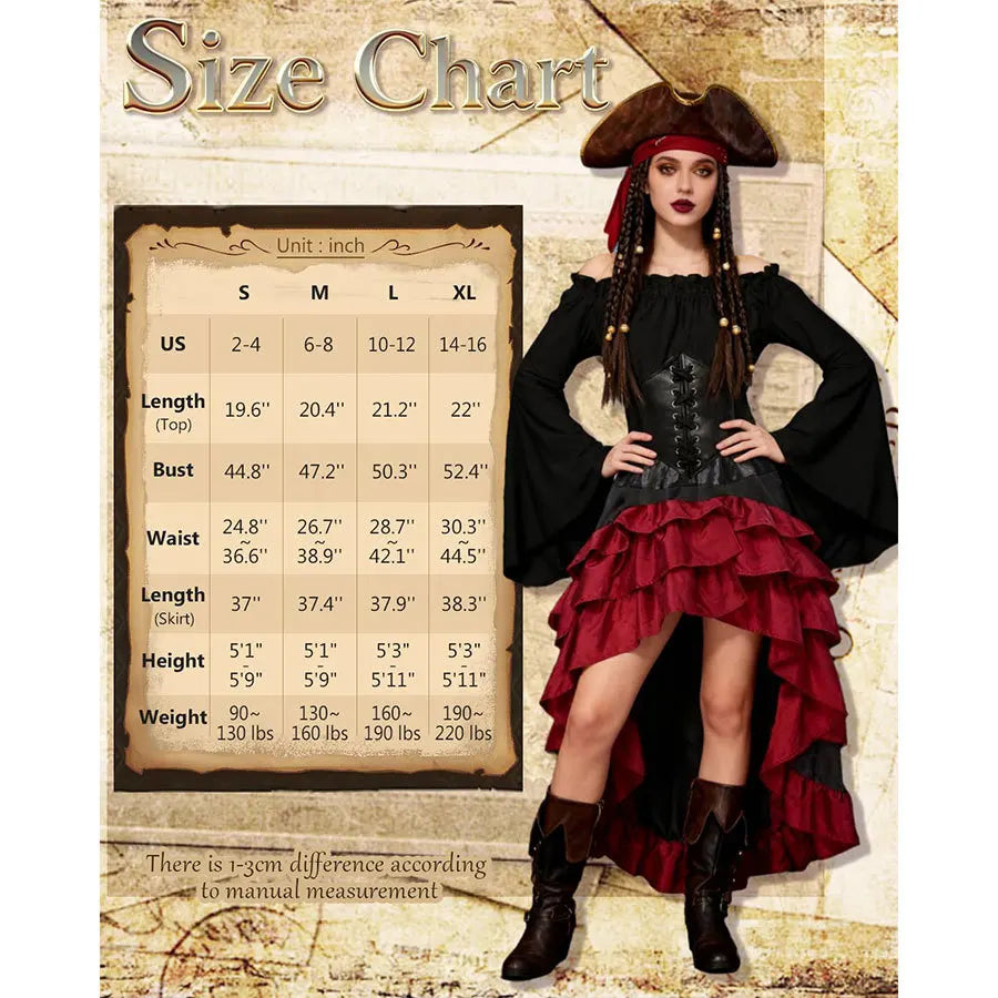 Gothic Pirate Halloween Costume.  Add hair dressing and boots and you have an Ale House Wench, for sure.