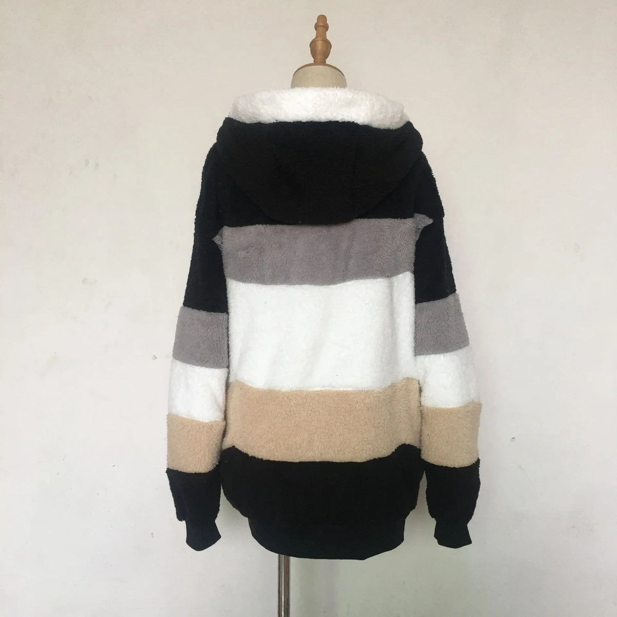 Oversized Warm Plush Jacket with Pockets, Hood, and Zipper Front, Loose, Cozy Fit. comes in 10 Colors