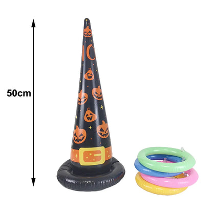 Halloween Theme Inflatable Ring Toss Game Spider Witch Hat Ring Toss Halloween Party Game