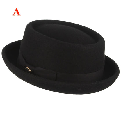 100% Wool Pork Pie Fedora Hat for Women and Men