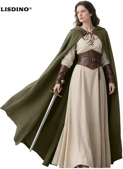 Medieval Hooded Linen Cloak, Renaissance Cape With Hood - Cloak Only in Various Colors
