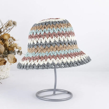 Bright Colored Floweed Crocheted Fisherman Hat