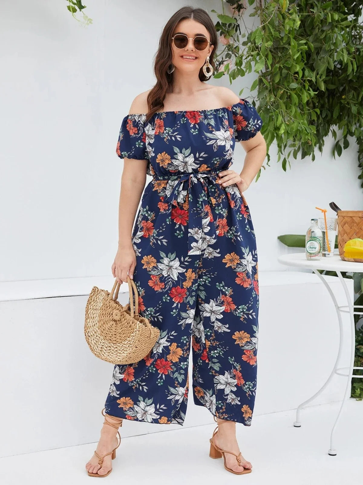 Sizes to 8XL!!!!!   Casual Boho Jumpsuits With Short Sleeves and Elastic Waist