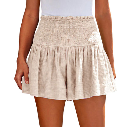 Sizes to 2XL, Elastic Waist Casual, Soft, Solid Colors, Breathable, Very Wide Leg Shorts