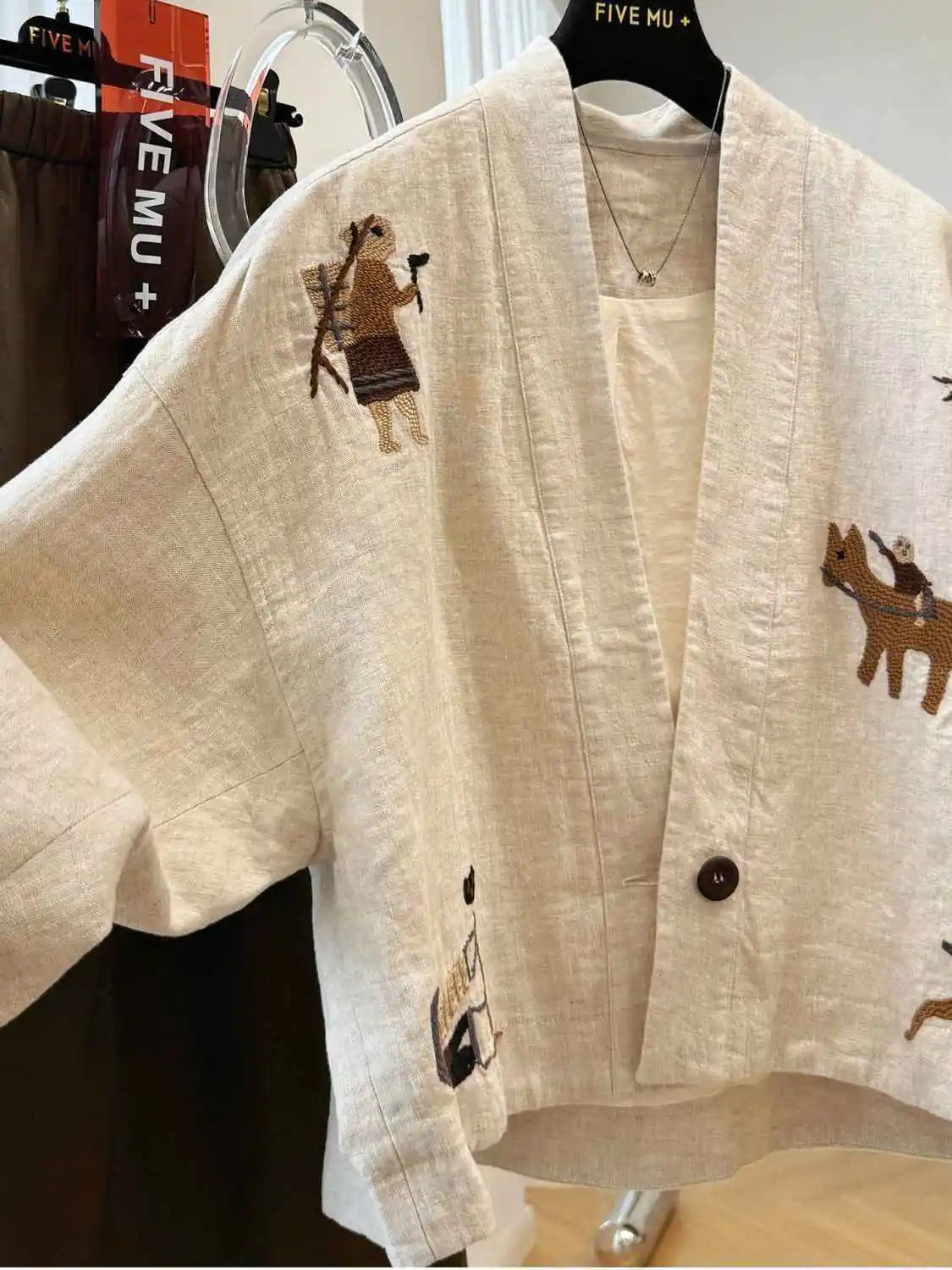 Heavy Embroidered Vintage Jacket Ethnic Style Loose Casual Shirt-Jacket for Spring/Fall Boho Chic