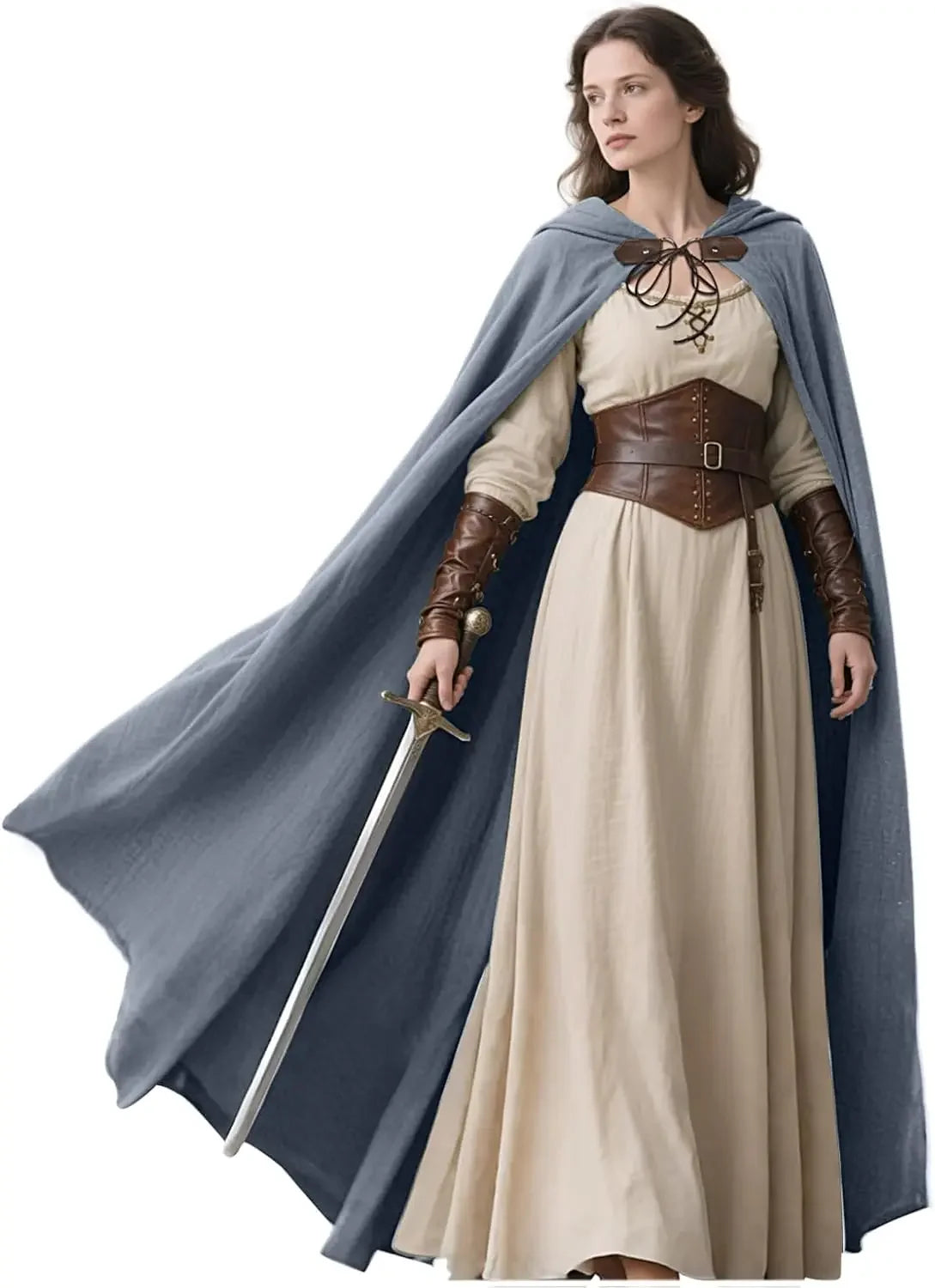 Medieval Hooded Linen Cloak, Renaissance Cape With Hood - Cloak Only in Various Colors