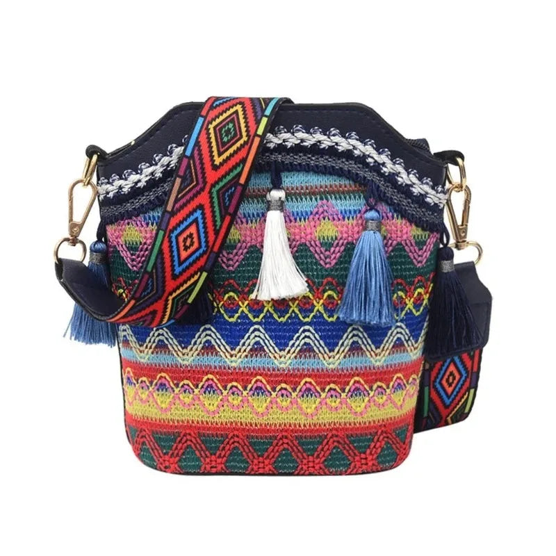 Vintage Handwoven Crossbody Bag Hippie Sling Shoulder Bag