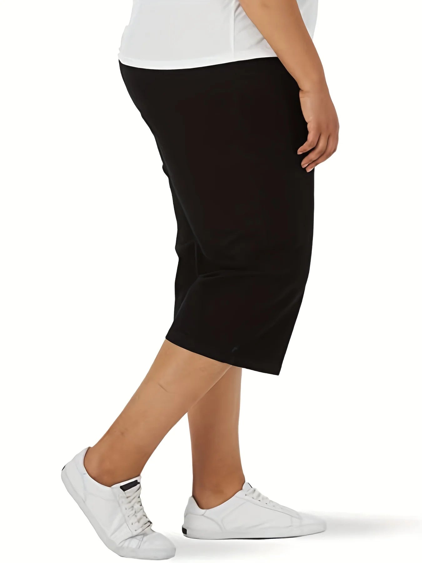 New plus-size to 4XL women's knitted fabric high-grade, pocket, solid colors, fitted casual