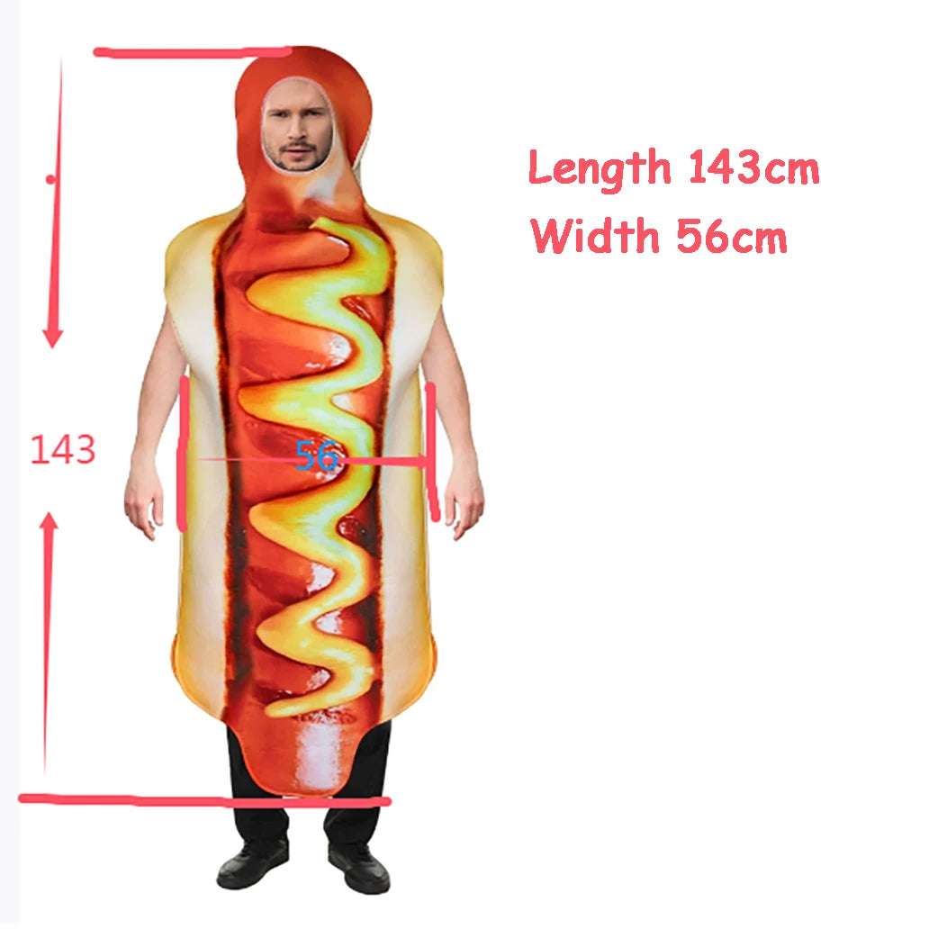 Funny Food Cosplay Halloween Costumes: Pizza, Burger, French Fries, Hot Dog