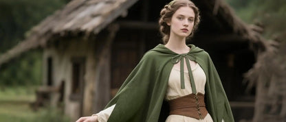 Medieval Hooded Linen Cloak, Renaissance Cape With Hood - Cloak Only in Various Colors