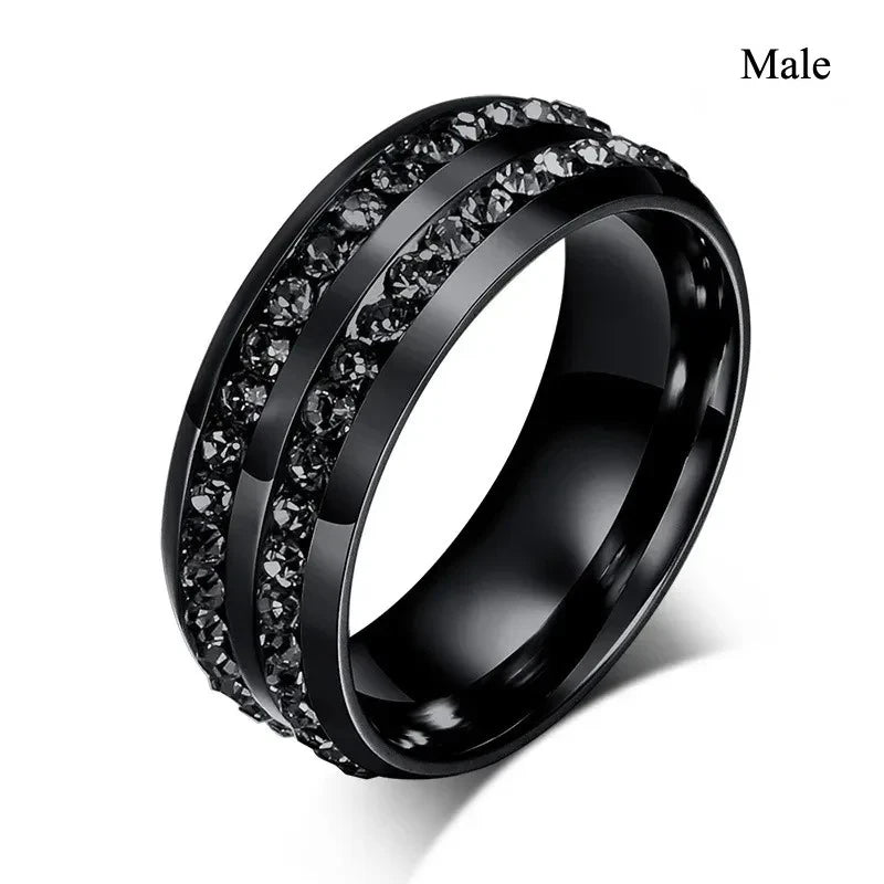 Gothic Red Rhinestone Ring Set Celtic Dragon