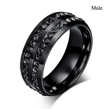 Gothic Red Rhinestone Ring Set Celtic Dragon