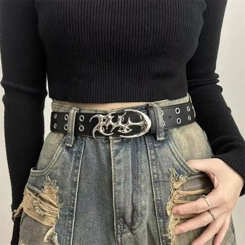 Plus sizes up to 51 Inches Riveted PU Leather Punk Belt For Men and Women
