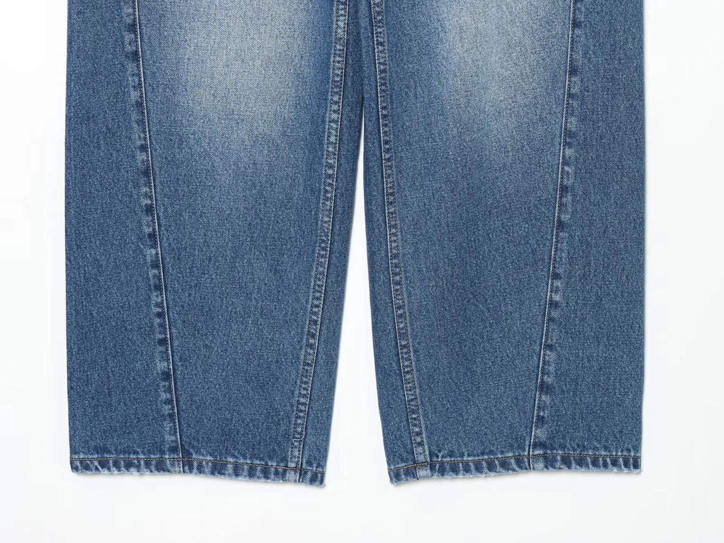 Vintage Mid-waist wide-leg worn look jeans
