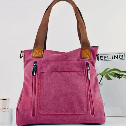 Versatile Handbag Large Capacity Canvas Casual Shoulder Crossbody Bag