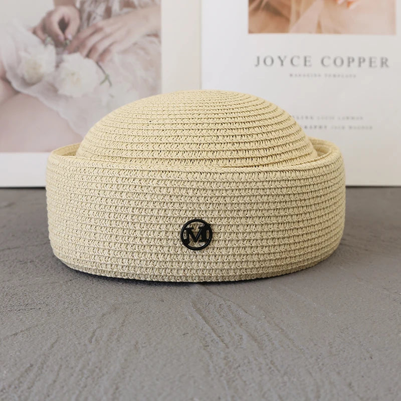 Straw Pillbox Hat  in 4 colors