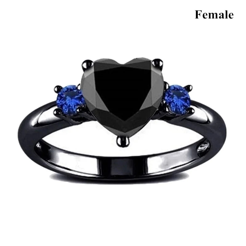 Gothic Red Rhinestone Ring Set Celtic Dragon