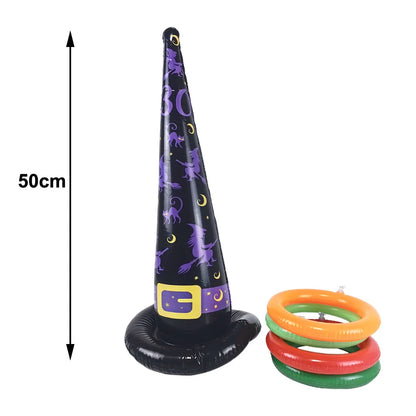 Halloween Theme Inflatable Ring Toss Game Spider Witch Hat Ring Toss Halloween Party Game