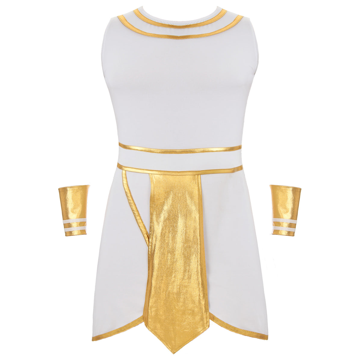 Ancient Egyptian Prince Halloween Costume. Robe with Cuffs