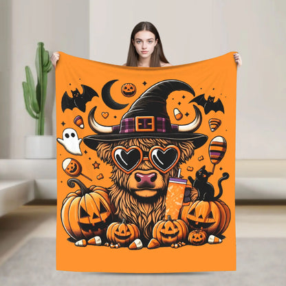Christmas Highland Cow Fleece Blanket t for Home 150*125cm Piece. 25 Different Prints