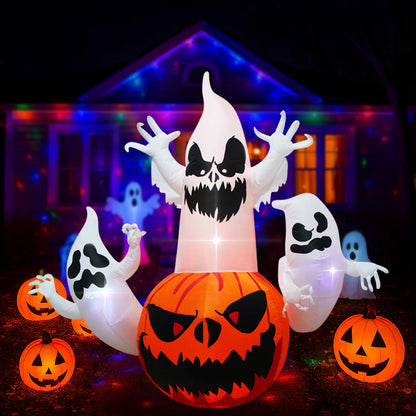 Choose from 9 Different Halloween Inflatables with Built-in LEDs.  Pumplins, Ghosts, and Ghouls