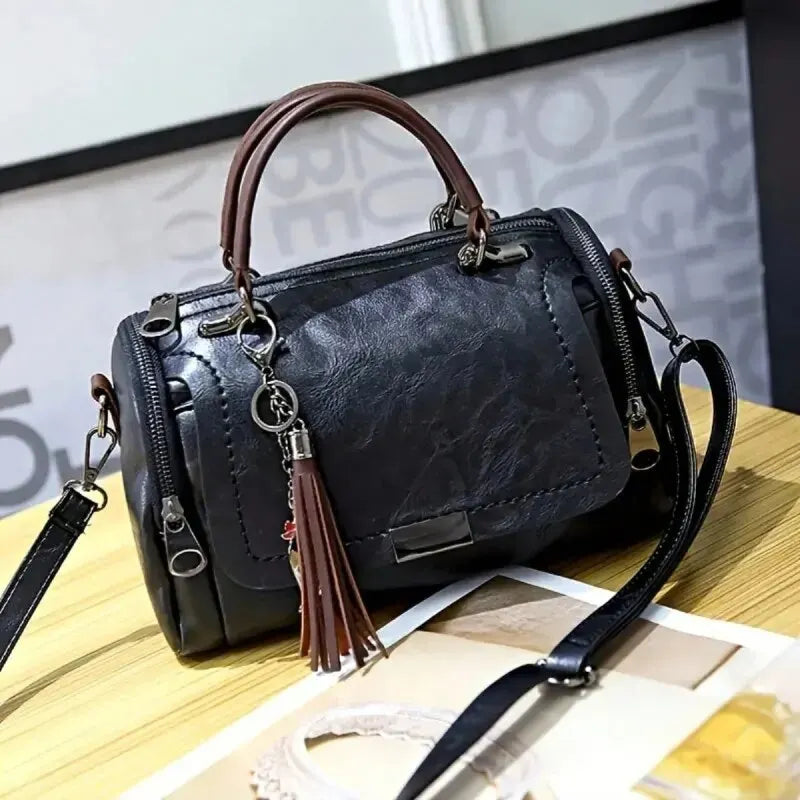 Large Capacity Shoulder Bag Zippered Crossbody Bag With Removable Strap