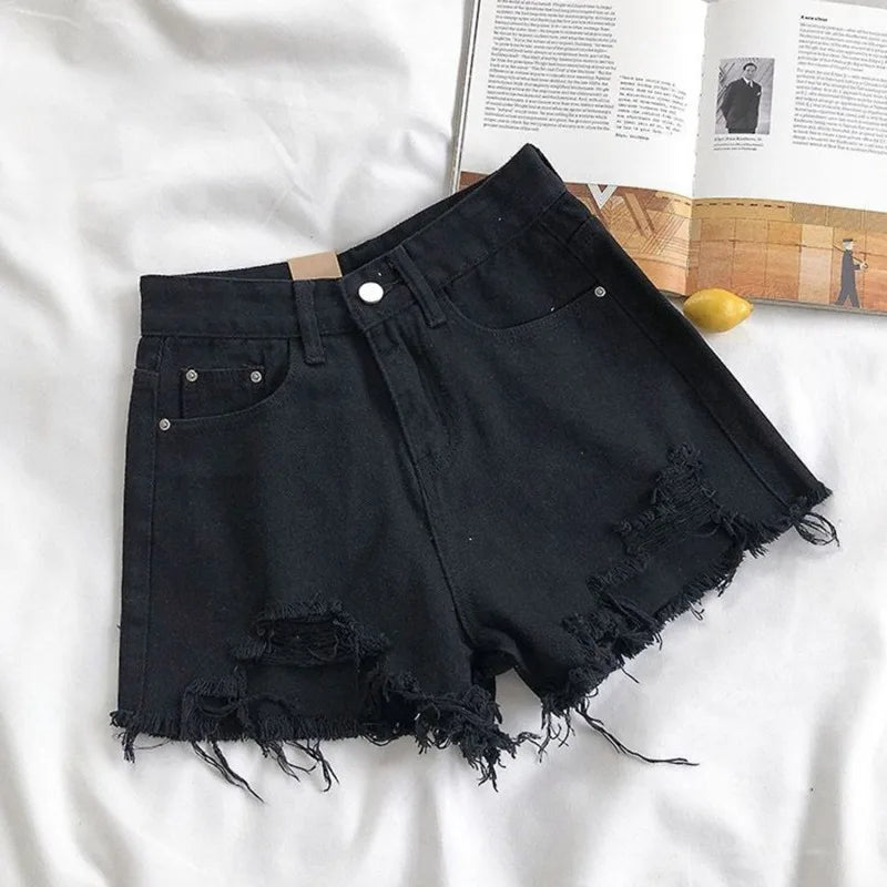 Denim Jean Shorts High Waisted Wide Leg Shorts
