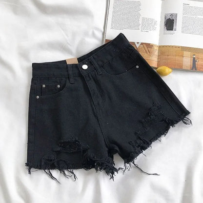 Denim Jean Shorts High Waisted Wide Leg Shorts