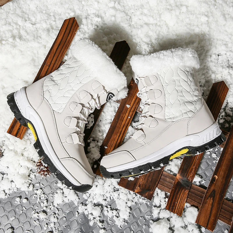Anti-Slip Snow Boots, Warm and Thick with Fleece Lining, Suitable for Winter Snow