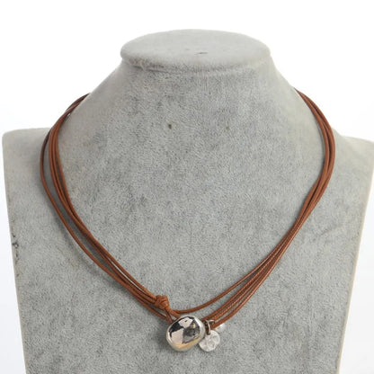 Vintage Bohemian Round Pendant Necklace with Unusual Turquoise Beaded Leather Closure Other Designs available also