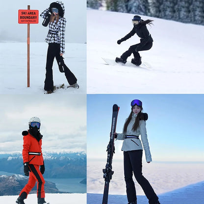 Warm Windproof Hooded Ski Jacket in 8 colors, including Black and White Houndstooth. Ski Pants Sold Separately