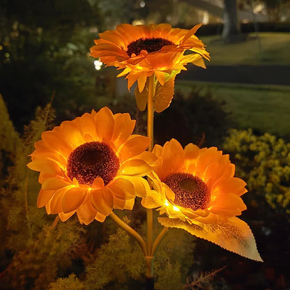 3 Heads 1 Head Solar Simulation Sunflower LED Lights, Garden, Lawn Night Lights, Landscape Lamp