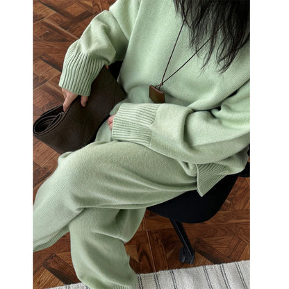 Sweater Suits, High Quality, 50% Wool Pullover With Knitted Pants