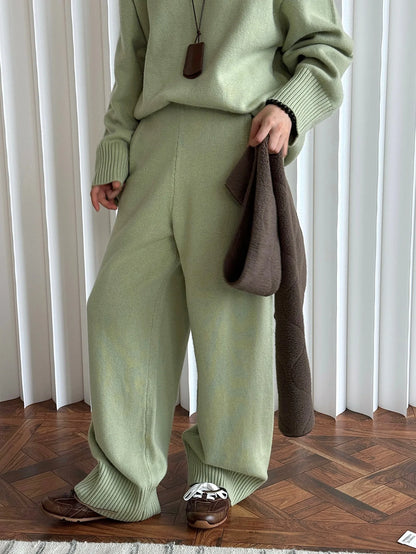 Sweater Suits, High Quality, 50% Wool Pullover With Knitted Pants