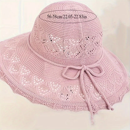 Summer straw hat with design and large brim Sun Hat Various colors