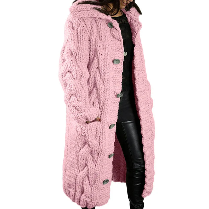15 Colors, Oversized S-5XL Women Loose Knitted Sweaters, Thick Long Sleeve, Pocket, Buttons