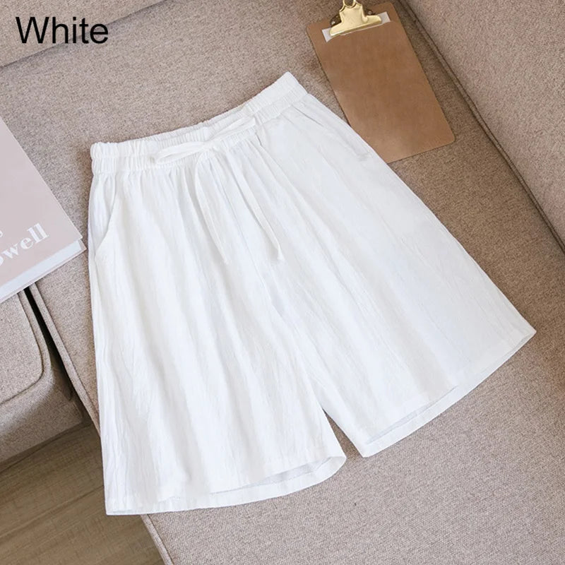 Sizes to 3XL Casual Linen Shorts High Waisted with elastic waistband and pockets Variety of colors