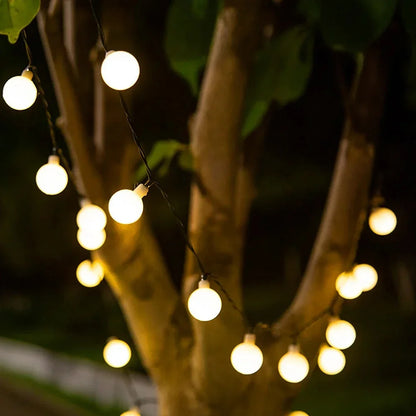 Frosted Globe Solar String Lights 100 LED IP65 Outdoor Fairy Lights
